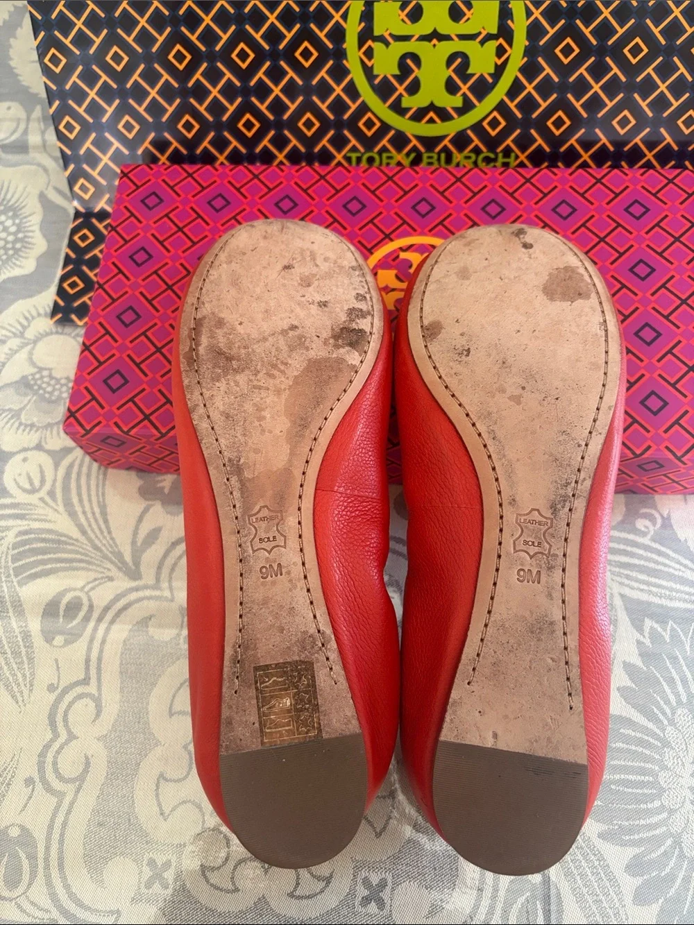 Tory Burch Sedgwick Orange Reva Flats